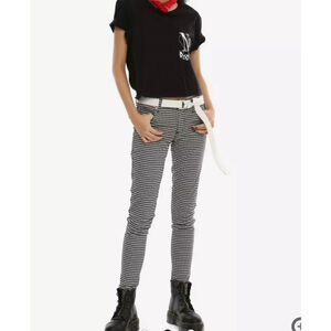 Tripp Black & White Houndstooth Skinny Jeans 1